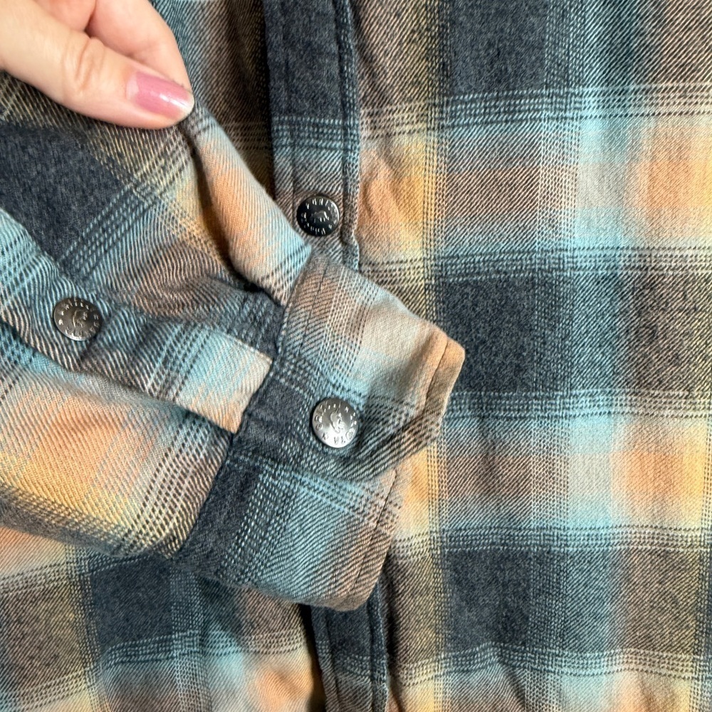 Dakota Grizzly Men’s Flannel Snap Shirt Blanket Lined Jacket Large Gray Plaid - Picture 2 of 9